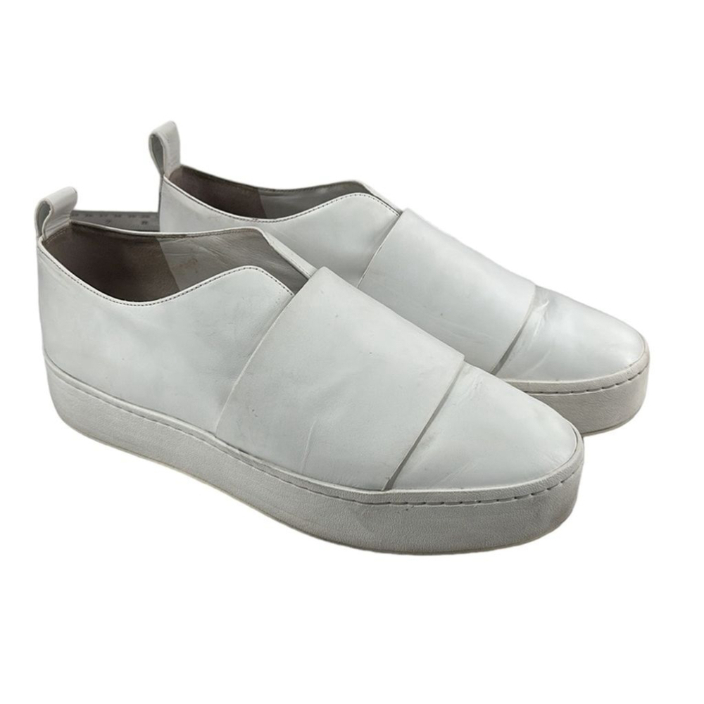 Vince White Slip-On Platform Sneakers